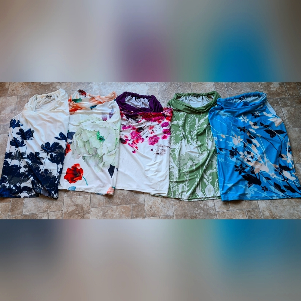 NEW Set of 4- Lily Cowl Neck Sleeveless Tunics -Medium